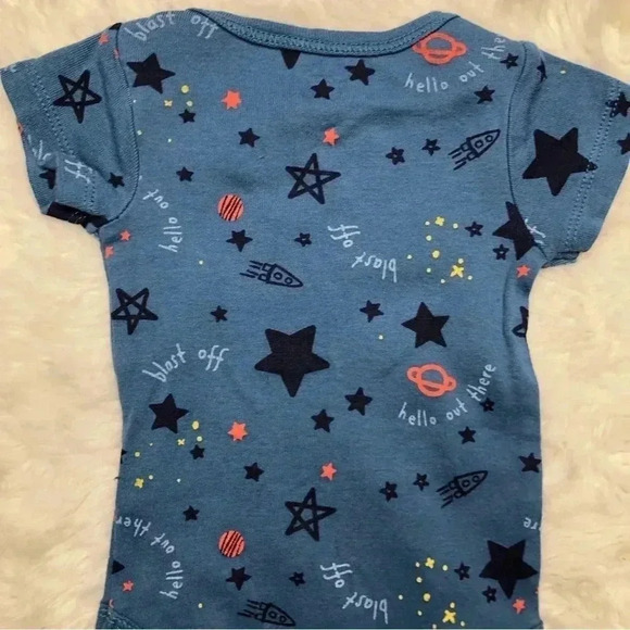 Gerber Onesie Diaper Shirt Space/ Stars Blue Size Newborn - Picture 14 of 16